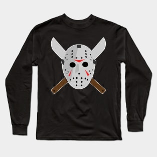 Hockey masked horror movie killer Long Sleeve T-Shirt